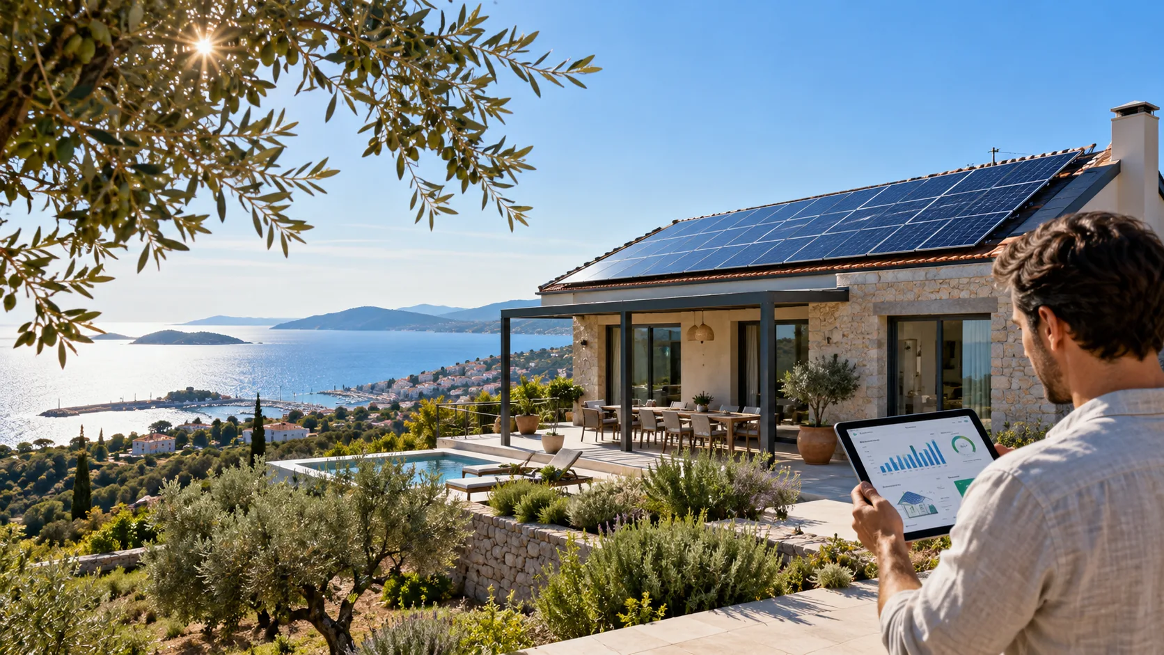 İzmir güneş paneli hesaplama online, Dikili bağ evi çatı güneş enerjisi sistemi ve elektrik tüketim hesabı